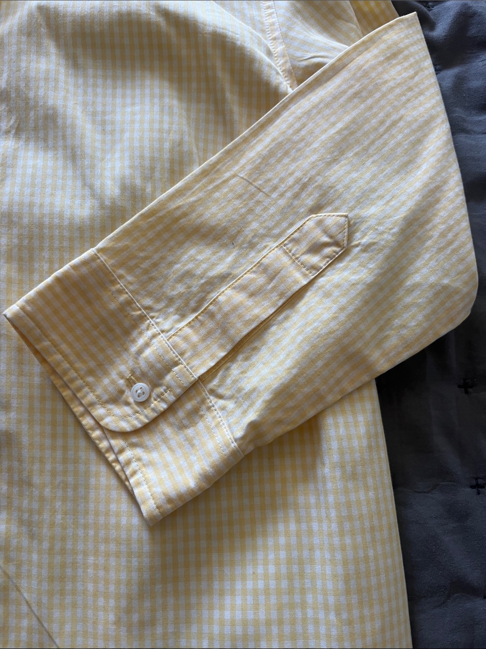 Talbots Yellow and White Gingham Button-Down, 4 - Picture 4 of 5